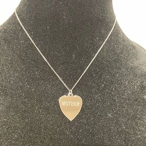 AJC Co. Sterling MOTHER Heart Pendant Necklace, approximately 16” Length